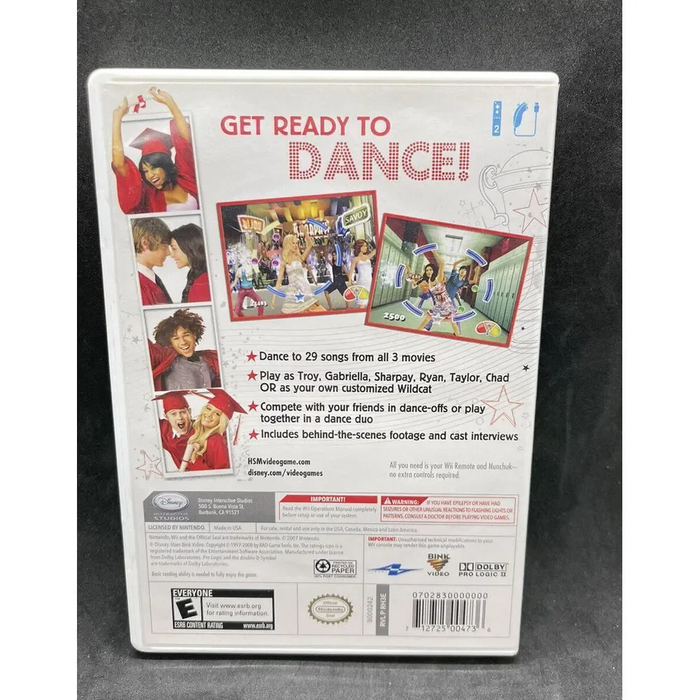 High School Musical 3: Senior‎ Year Dance (Nintendo Wii, 2008) Disc with Manual